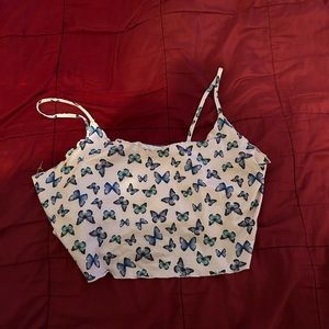 SHEIN Butterfly Crop Top